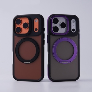 เคสโทรศัพท์แม่เหล็กแบบด้านคุณภาพสูงสำหรับ iPhone 17 12 13 14 15 16 Pro Max พร้อมการปกป้อง 360 องศา °   ฝาครอบป้องกันแบบมีขาตั้ง - Product Image 3