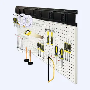 Jh-Mech Aangepaste Muur Tool Organizer Poedercoating Metalen Pegboard Display Stand Tool Opknoping Boord Panel