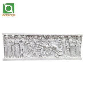 Scultura di rilievo dell'incisione della statua della figura di marmo bianco di arte della parete di pietra su ordinazione - Product Image 1