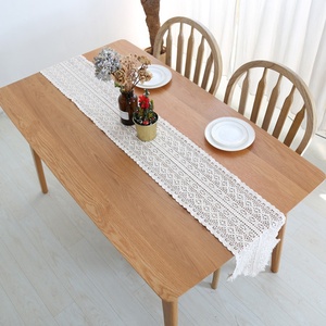 Camino <span class=keywords><strong>de</strong></span> <span class=keywords><strong>mesa</strong></span> <span class=keywords><strong>de</strong></span> encaje con borlas, estilo europeo, <span class=keywords><strong>para</strong></span> hogar, restaurante, cafetería, bonito y económico, con diseño floral calado <span class=keywords><strong>de</strong></span> algodón - Product Image 4