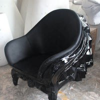Fauteuil individuel en fibre de verre renforcée, design nordique moderne, minimaliste, créatif, de luxe, motif crâne noir