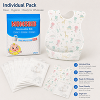 MOMSBIB Lot de 20 bavoirs pour enfants en tissu non tissé, film PE, sans BPA, imperméables, anti-déversement et anti-salissures pour l'alimentation