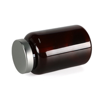 Sellado de tarros de pastillas vacías de 5oz, botellas de plástico ámbar de 150cc con tapa negra, botella de suplemento nutricional de 150ml