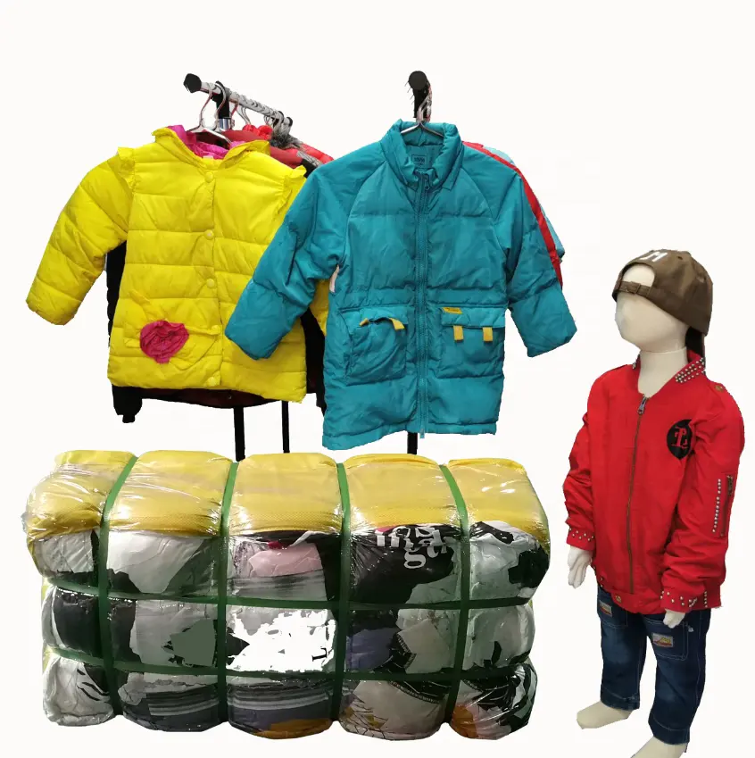 เสื้อผ้ามือสองดูไบสำหรับเด็ก,เสื้อผ้าใช้ในชุดรอมเปอร์ Bale เสื้อผ้าเด็กหนักสำหรับฤดูหนาว
