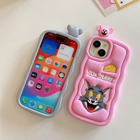 Funny 3D Cartoon Tom Cat Silicone Mobile Phone Cases pour iPhone 17 16 15 14 Pro Max Plus Phone Accessories Silicone Case Cover