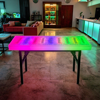Table basse de salon interactive à LED tactile en plastique, design moderne, pour hôtel, avec lumière de décompression