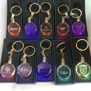 2026 Gift Promotional Gifts Custom 3D Laser Engraving Crystal <strong>Car</strong> Logo <strong>Key</strong> <strong>Chains</strong> with Led Light Keyring - Product Image 5