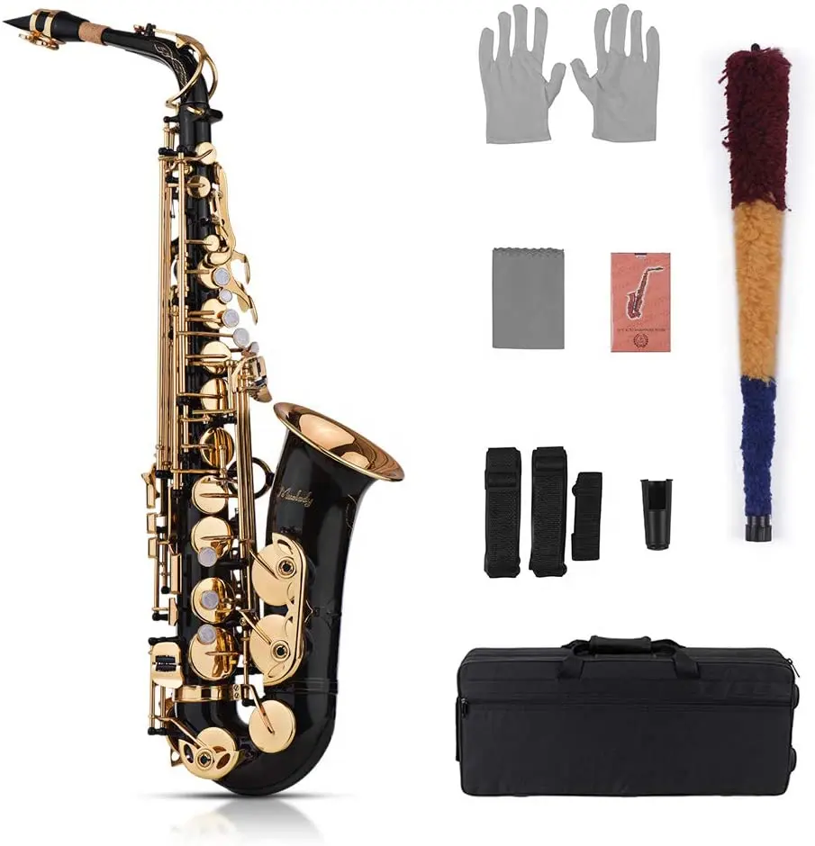 Saxofone alto Eb Sax Latão Lacado Ouro 82Z Chave Tipo Instrumento de Sopros Saxofone atacado fabricantes