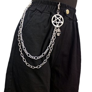 <b>Cross</b> Pendant Waist <b>Chain</b> Tibetan Silver Metal <b>Chain</b> Hip Hop Street Fashion Body <b>Chain</b> Unisex Daily Wear - Product Image 2