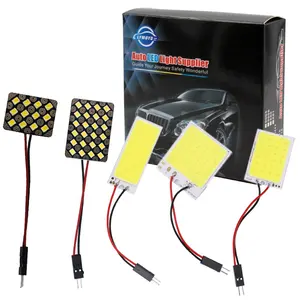 COB 12 24 36 48SMD לויה כיפת LED אור לוח רכב פנים קריאת מפת חניה הנורה מנורת BA9S 3 מתאם t10 W5W