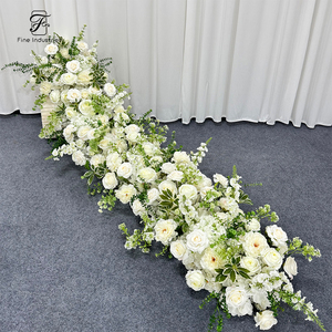 Rosas Blancas Artificiales, Flores de Seda y Plantas Verdes para Decoración de Bodas, Guía para Centros Comerciales - Product Image 1