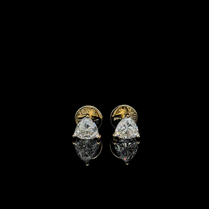 Elegant Trillion Cut Diamond <b>Stud</b> <b>Earrings</b> Timeless Minimal <b>Fine</b> Jewelry for Women - Product Image 3
