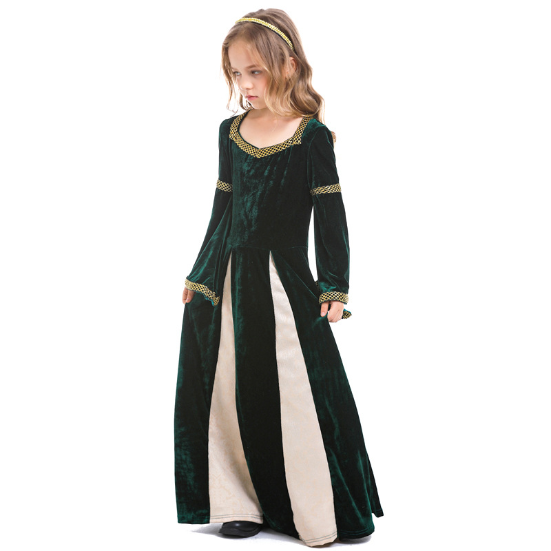 Medieval Renaissance Princess Queen Costume Gown Robe Green