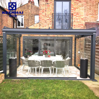 Kunden spezifische freistehende moderne Balkon im Freien Aluminium Veranda Wintergärten Glas Poolhaus Wintergarten