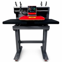 Presse à chaud pneumatique double station 38x38cm pour transfert sur T-shirts, certifiée CE