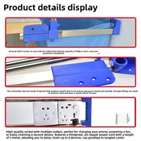 Support de lampe pour machine à coudre industrielle électrique avec plateau extensible et bac de maintien des tissus en matériaux mixtes