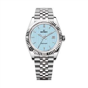 Montre de haute qualité avec cadran gaufré, bracelet Jubilee semi-brossé et semi-polissé, lunette cannelée, mouvement ETA 2824-2/SW200/SW260 - Product Image 5