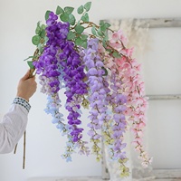Guirlande de fleurs artificielles géantes de glycine, longues branches, pour photographie, mariage, décoration intérieure, vigne suspendue, best-seller