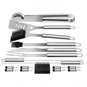 Juego de 19 Utensilios de <span class=keywords><strong>Barbacoa</strong></span> de Acero Inoxidable para Acampar al Aire Libre, <span class=keywords><strong>Kit</strong></span> de Herramientas para Asar - Product Image 2