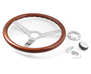 Volant en bois de 15 pouces (380 mm) à 6 trous, volant en bois <span class=keywords><strong>vintage</strong></span> classique pour voitures classiques - Product Image 5