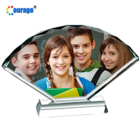 Secteur plaque de cristal de sublimation en verre cadre photo ébauches pour impression personnalisée BSJ-17