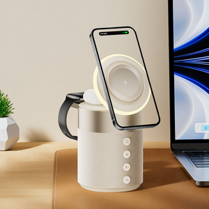 Estación de carga inalámbrica magnética 4 en 1 con altavoz Bluetooth, carga rápida de 15W para iPhone 15/14, Samsung Qi2, <span class=keywords><strong>AirPods</strong></span> 3/Pro - Product Image 2