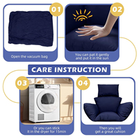 Coussin de remplacement imperméable pour chaise œuf de patio, coussin de chaise œuf détachable et lavable, coussin épais pour panier suspendu
