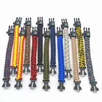 Prêt à expédier Randonnée Camping Pêche Matériel de chasse boussole allume-feu sifflet Bracelet survie