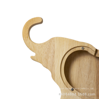 Grande tirelire en bois mignonne pour enfants motif de dessin animé chat conception petite taille boîte d'économie d'argent pour le stockage d'argent
