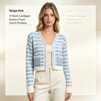 Robe en tricot à rayures blanches et bleues à manches longues pour femmes, de haute qualité, personnalisable OEM & ODM, vente en gros, modèle Bacenola Maxi