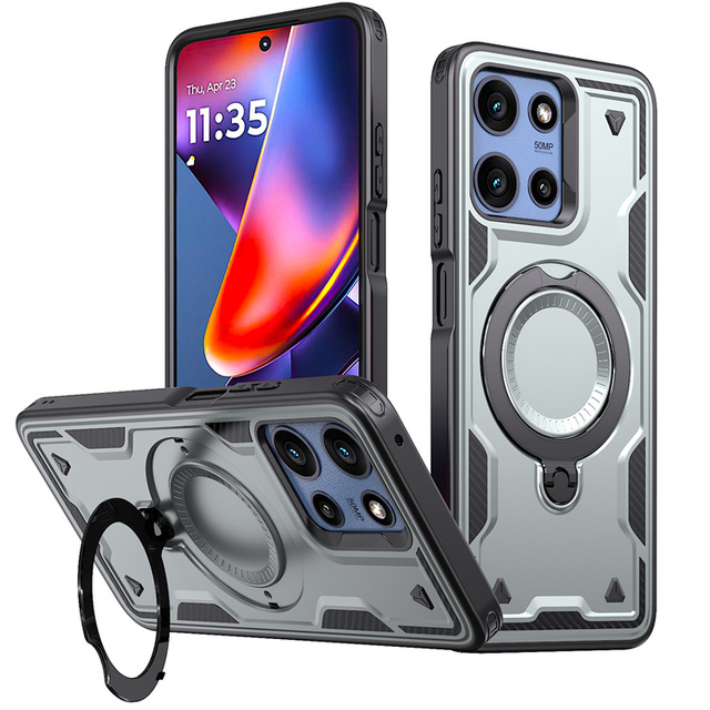 Heavy Duty Rugged Armor Design Magnetic Car Mount Holder Ring Stander TPU PC Shockproof Phone Case for Moto G Stylus 5G 2026