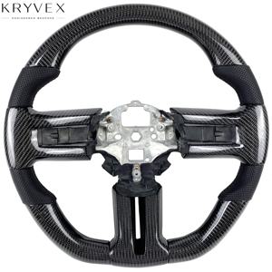 Kryvex pour Ford Raptor 2023-2025, accessoires intérieurs pour pick-up, mise à niveau personnalisée, volant chauffant en fibre <span class=keywords><strong>de</strong></span> carbone véritable - Product Image 1