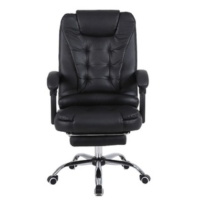 Chaise de bureau de direction en cuir noir, pivotante, réglable en hauteur, avec repose-pieds, pour la maison, le bureau ou la salle d'étude, design moderne et confortable - Product Image 2
