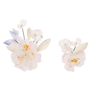 Nuevos accesorios para el cabello de estilo antiguo, pinzas hechas a mano con flores de gasa rosa y mariposas azules, peinado de hada para disfraz antiguo - Product Image 5