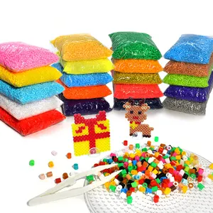 57 renkli plastik perler boncuk toplu diy perler oyuncak toptan 5mm toksik olmayan hama boncuk çocuklar için