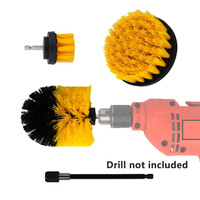 Ecoclean 4 pièces de brosses de nettoyage multifonctionnelles pour perceuse, pour voiture, terrasse, cuisine, toilettes, nettoyage intensif avec tige d'extension