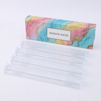 Support de tuiles de mahjong en plastique translucide personnalisé 2-en-1 pliable anti-chute avec poussoir 4 couleurs pour jeu de société OEM ODM