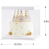 Vente en gros grande boîte d'emballage de gâteau transparente en plastique de luxe boîte d'emballage carrée de gâteau de mariage pop boulangerie