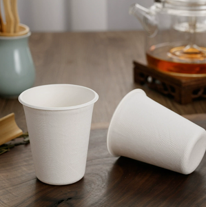 Gobelet de dégustation écologique 60 ml en pulpe de bagasse, gobelet à café jetable blanc à paroi simple en papier, personnalisable et imprimé - Product Image 2