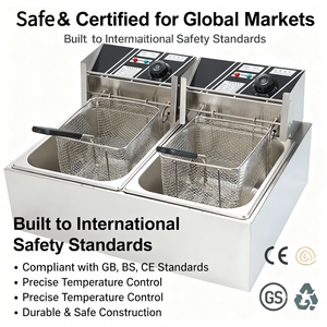 Friteuses électriques industrielles et commerciales OEM 12L à double cuve, pour frites <span class=keywords><strong>de</strong></span> pommes <span class=keywords><strong>de</strong></span> terre et poulet, avec fonction <span class=keywords><strong>de</strong></span> réduction <span class=keywords><strong>de</strong></span> la graisse - Product Image 5