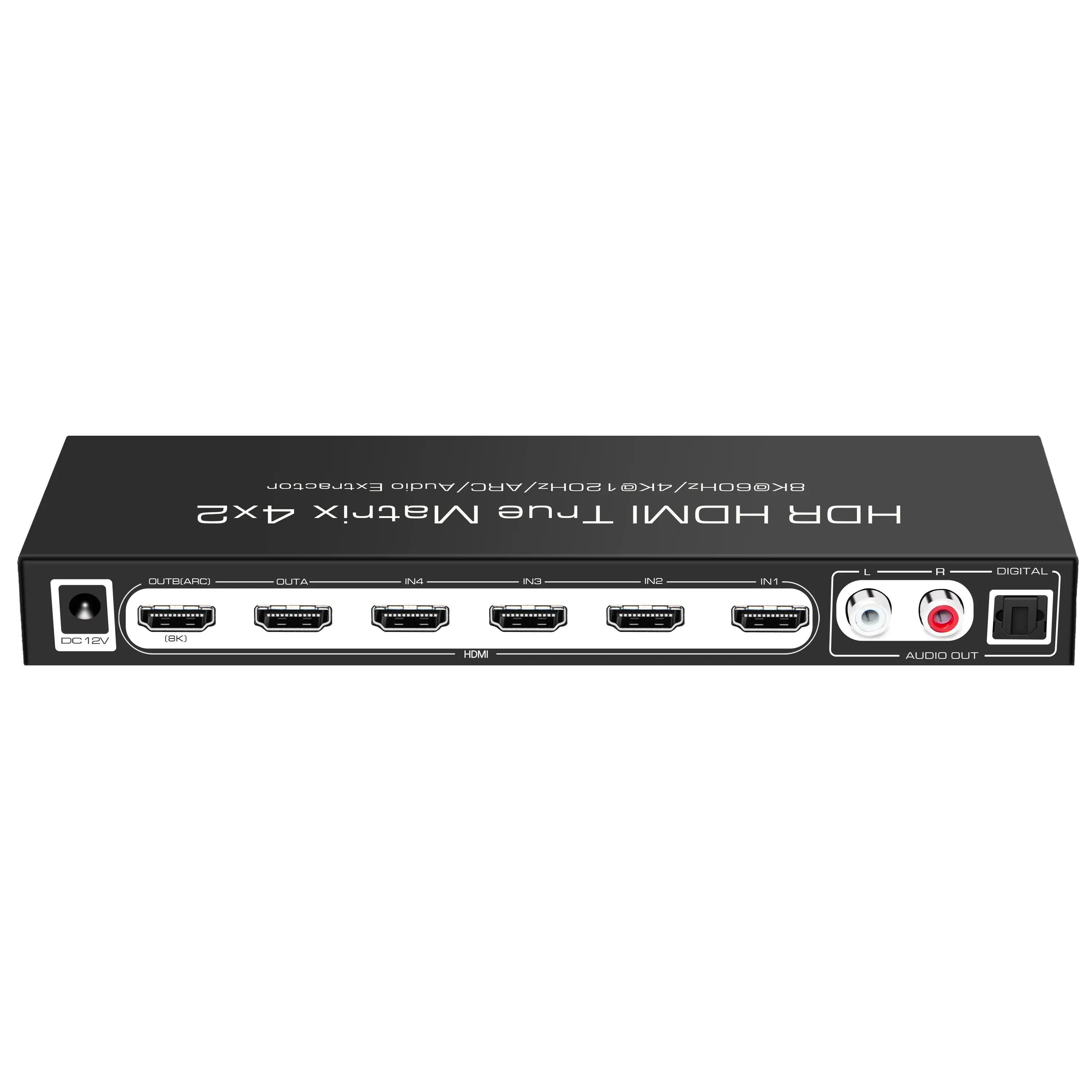 HDMI 2.1 Matrix Splitter HDCP2.3 IR Remote Control 3840x2160P 4K@120Hz 7680x4320@60Hz 8K HDMI Switch Splitter Matrix 4 In 2 Out