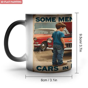 Custom Brand Logo 11oz Frosted Black Ceramic Color Changing Mug Heat Activated Smart <b>Drinkware</b> - Product Image 1