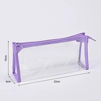 Y622 LR011 Vente en gros de trousses de maquillage transparentes en PVC personnalisées, trousse à crayons à fermeture éclair, trousse à crayons mignonne pour étudiants, sacs à crayons 22x7x10cm pour l'école