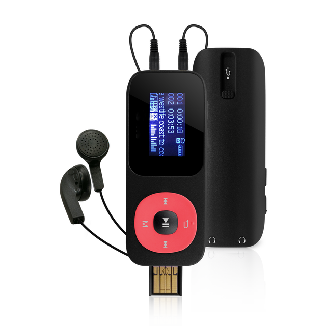 A126 Two Earphone Slots USB Mini Mp3 Player Portable Music Player with Line Recording
