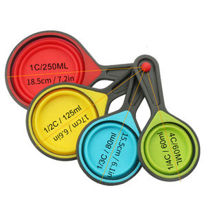 Hot bán xách tay Silicone đo cup Set với biểu tượng tùy chỉnh bao gồm đo ly và thìa - Product Image 3