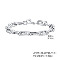 Bijoux Hip-hop Haut de Gamme Écologiques Hypoallergéniques pour Femme : Bracelet à Boucle en Acier Inoxydable Luxe Léger