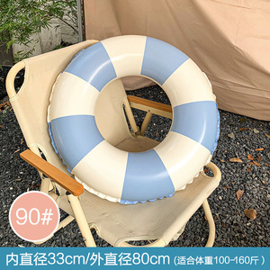 Anillos de natación a rayas, redondos, retro, gruesos, para adultos y niños, unisex, flotador inflable para piscina, deportes acuáticos - Product Image 4