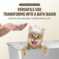 Bac à litière pour chat OEM en acier inoxydable 304, écologique, facile à nettoyer, design ouvert, confortable, logo personnalisé, toilette pour chat