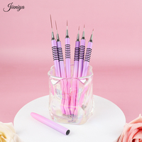 Lot de pinceaux de précision pour nail art, stylo de manucure pour gel UV avec anneau antidérapant