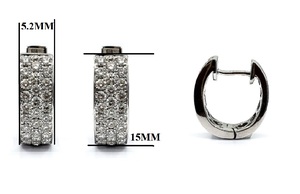 Aniversario Simple ajustable 18K oro blanco alta calidad redondo diamante joyería aro declaración pendientes para fiesta - Product Image 3